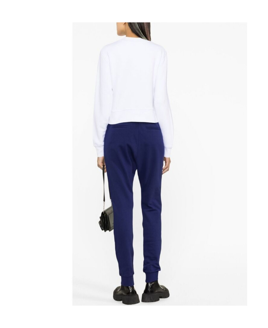 Palm Angels Graphic-print Cropped Sweatshirt In White
