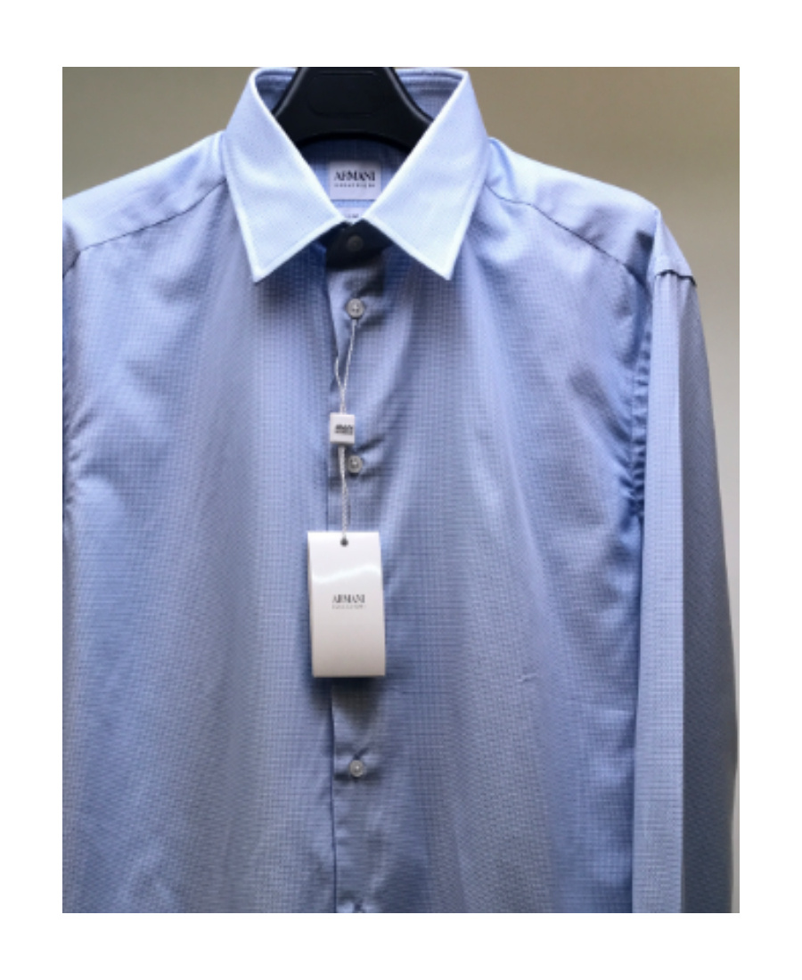 Armani Collezioni Long-sleeved Shirt In Blue