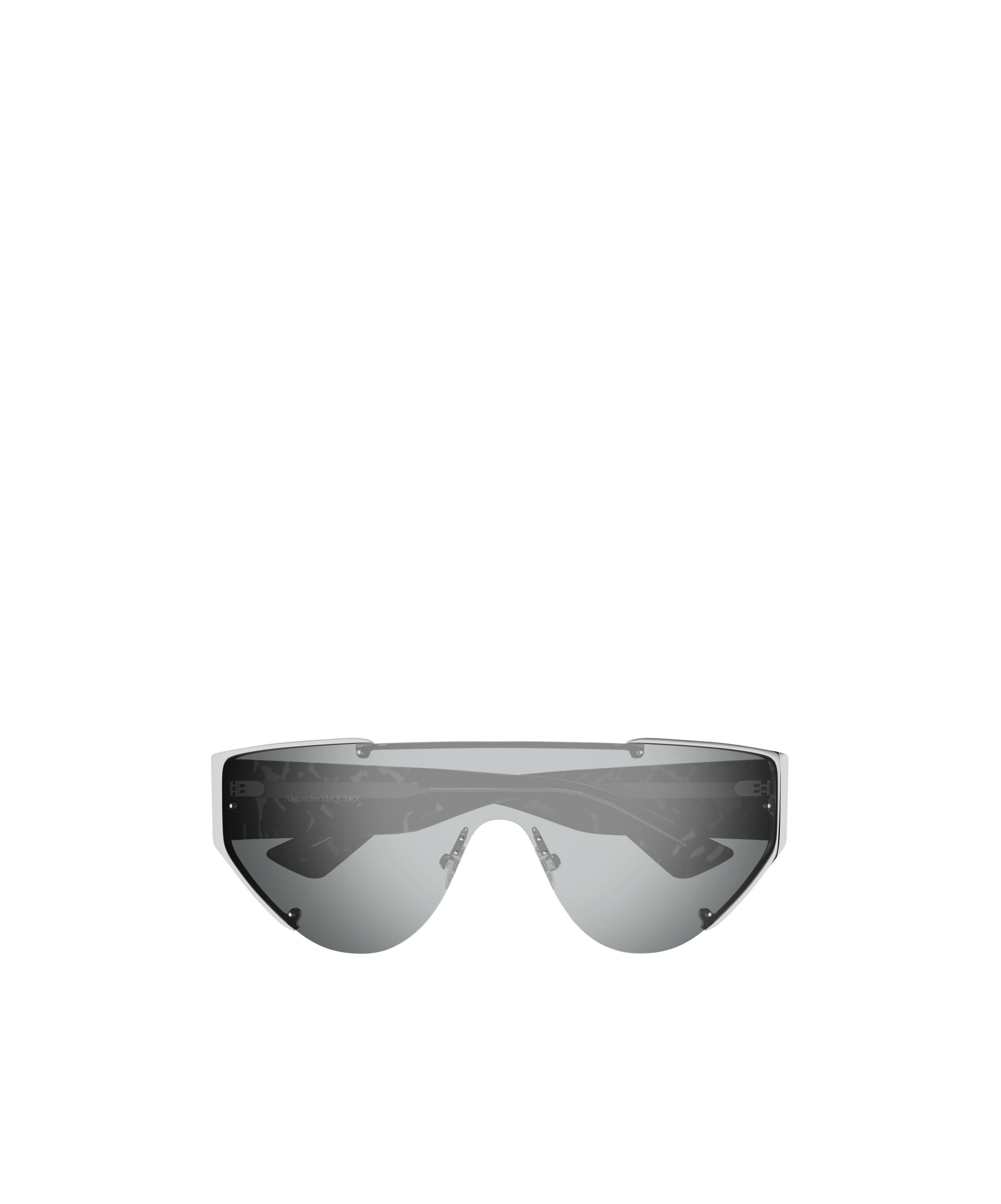Alexander Mcqueen Shield-frame Mirrored Sunglasses In Gray