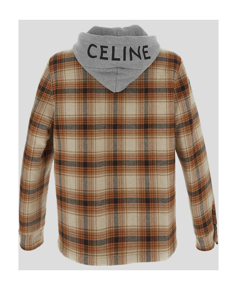 Celine Long-sleeved Hooded Casual Jacket In Brown