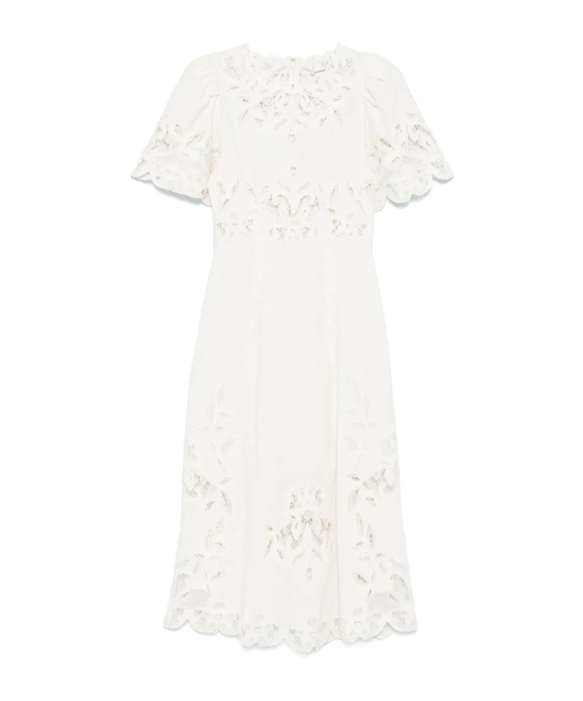 Sea Short Sleeve Dress In White