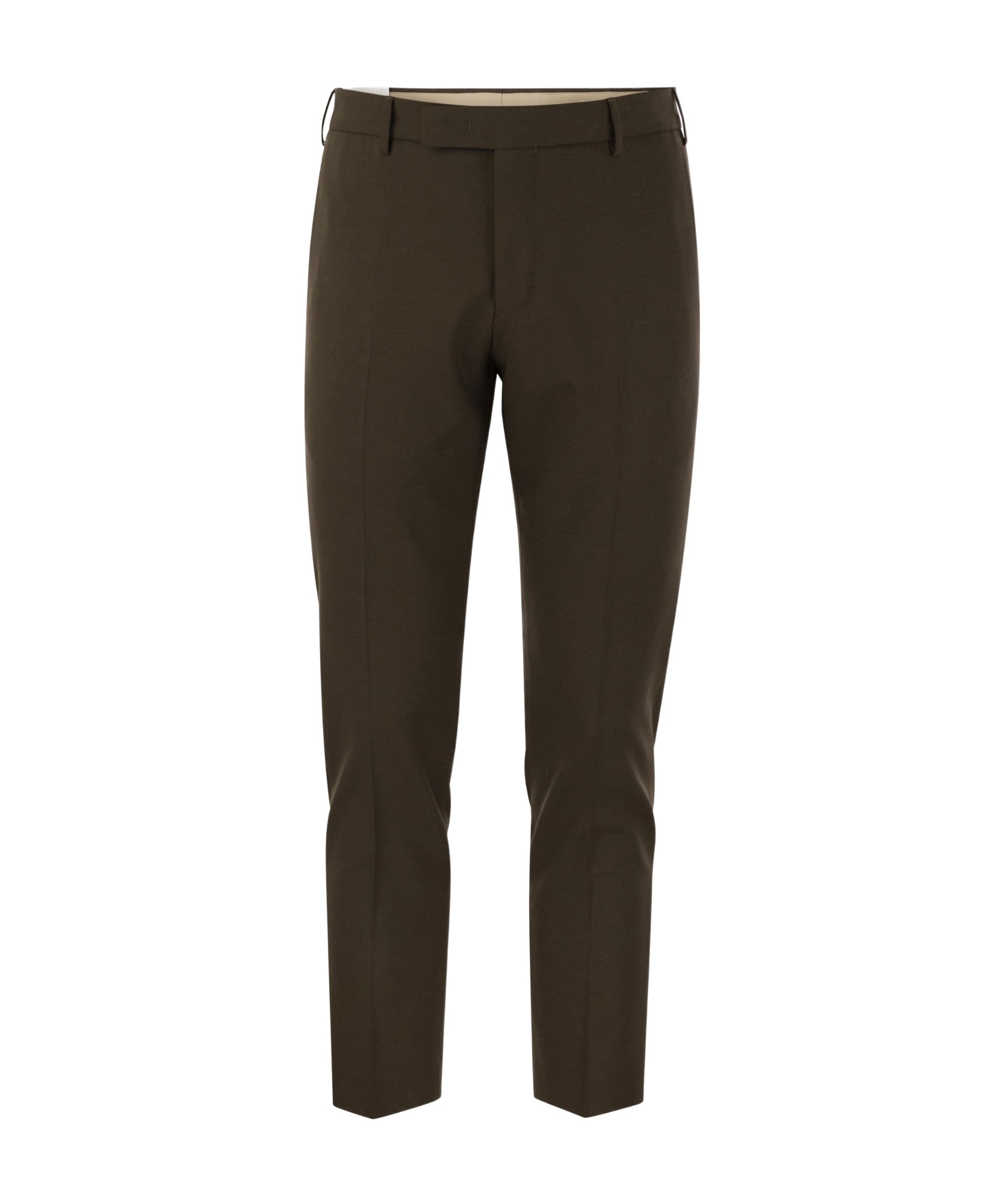 Pt Torino B-stretch Wool Pants With Front Button Closure In Black