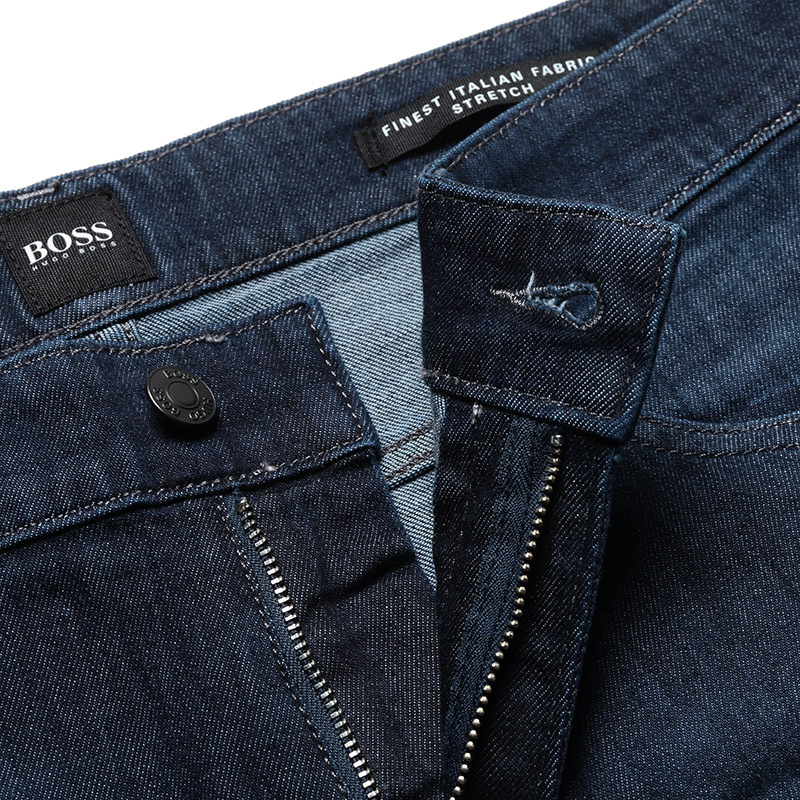 Shop Hugo Boss Straight-leg Denim Jeans In Black