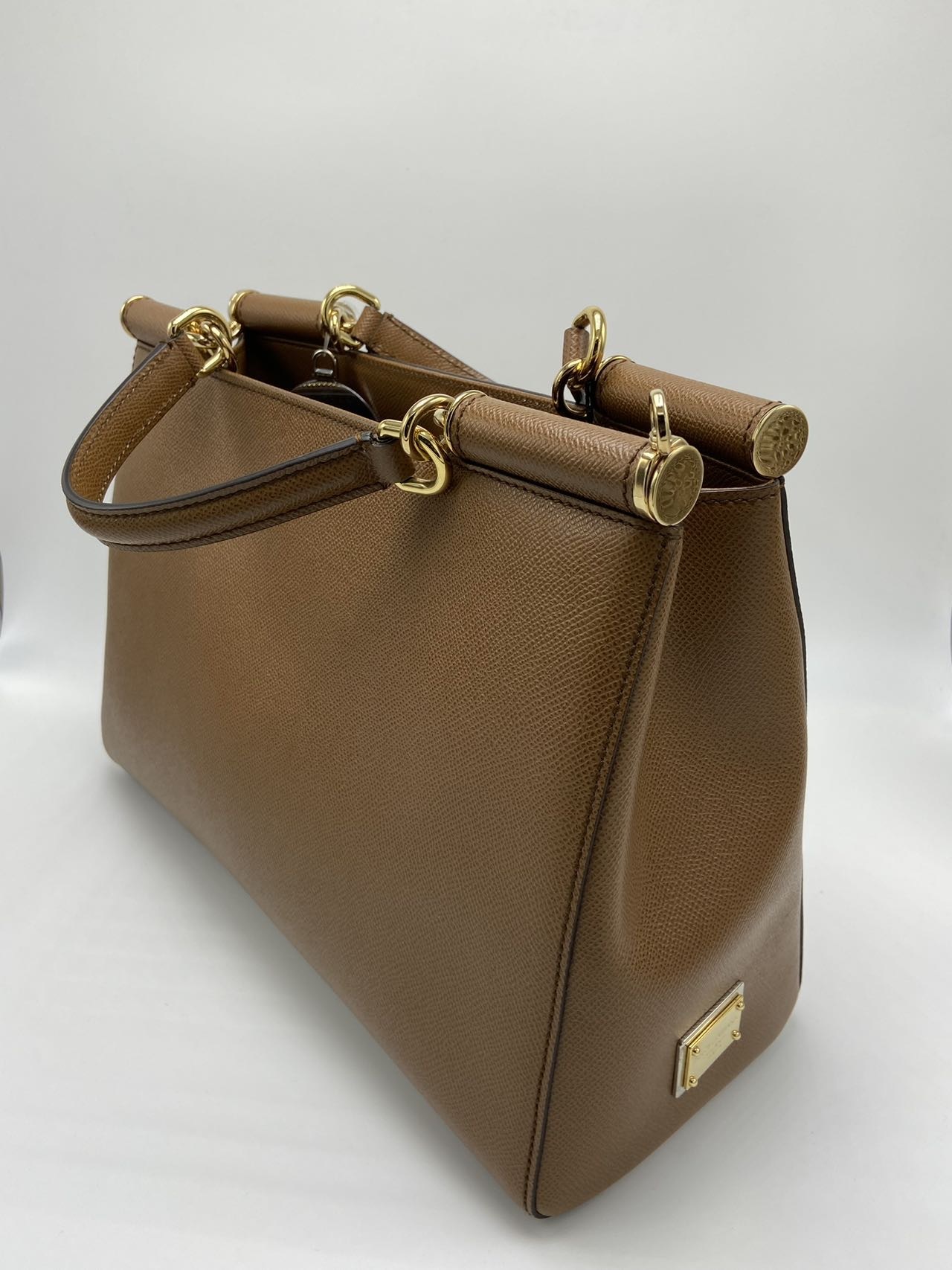 Dolce & Gabbana Double Handle Tote Bag In Brown