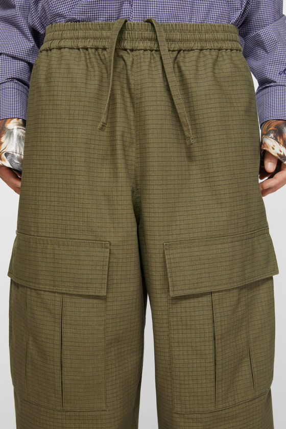 Acne Studios Straight Cotton Cargo Trousers In Green