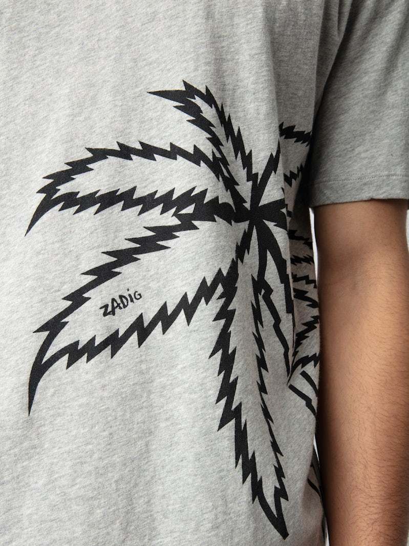 Zadig & Voltaire T-shirt Aus Bio-baumwolle Mit Grafischem Print In Gray