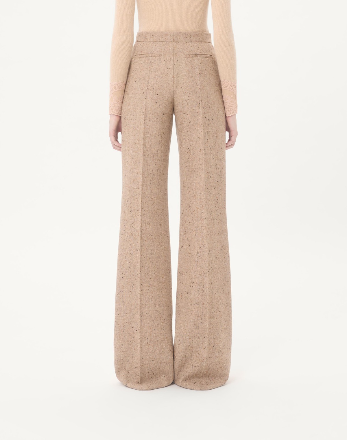 Valentino Woven Casual Pants In Brown