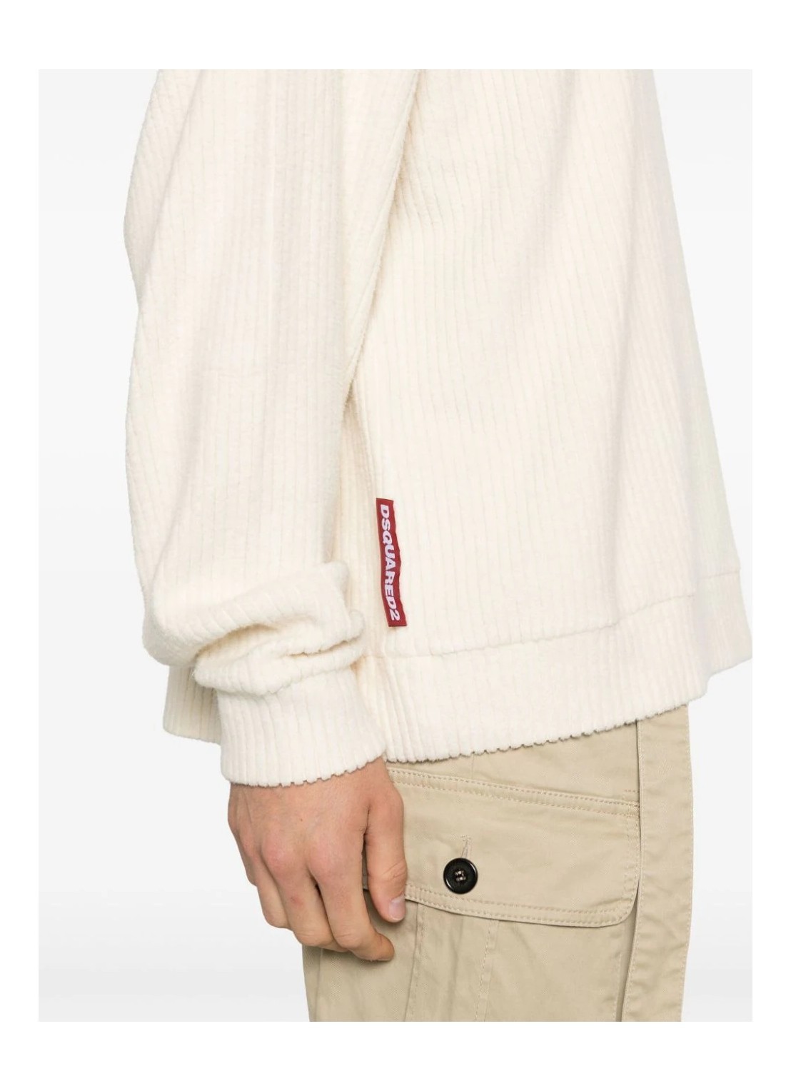 Shop Dsquared2 Ribbed Sweater In White