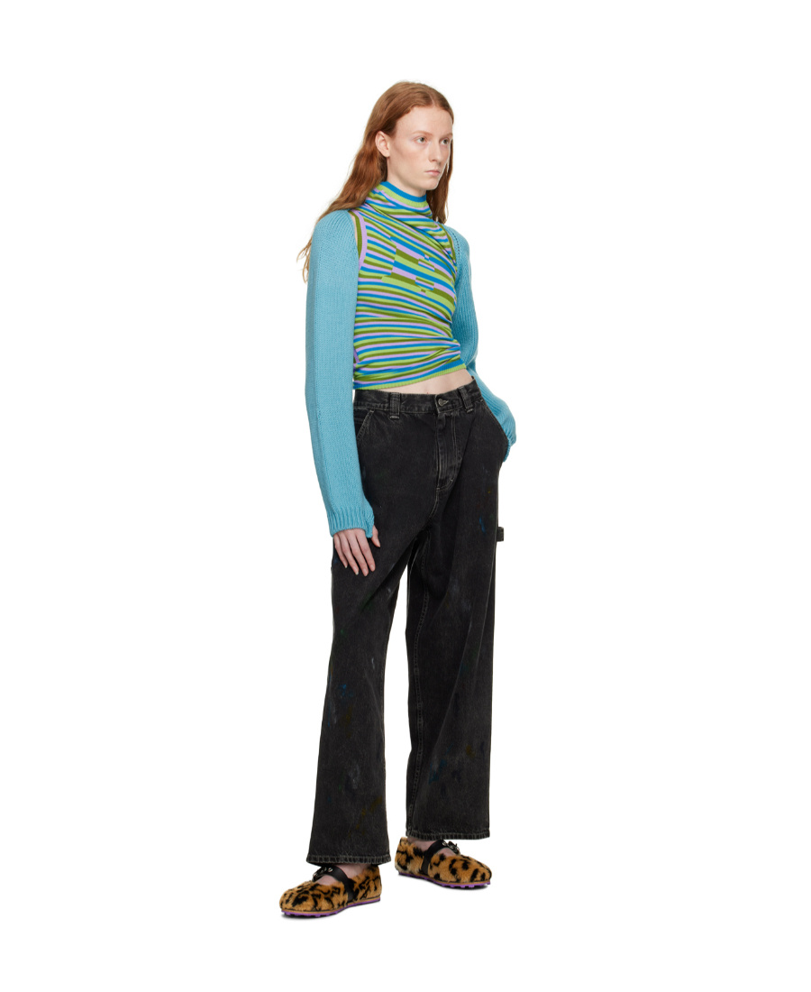 Marni Logo Long-sleeved Knitted Cardigan In Multicolor