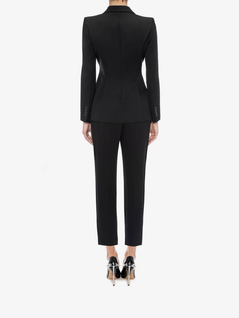 Alexander Mcqueen Cropped Tailored Trousers In Black