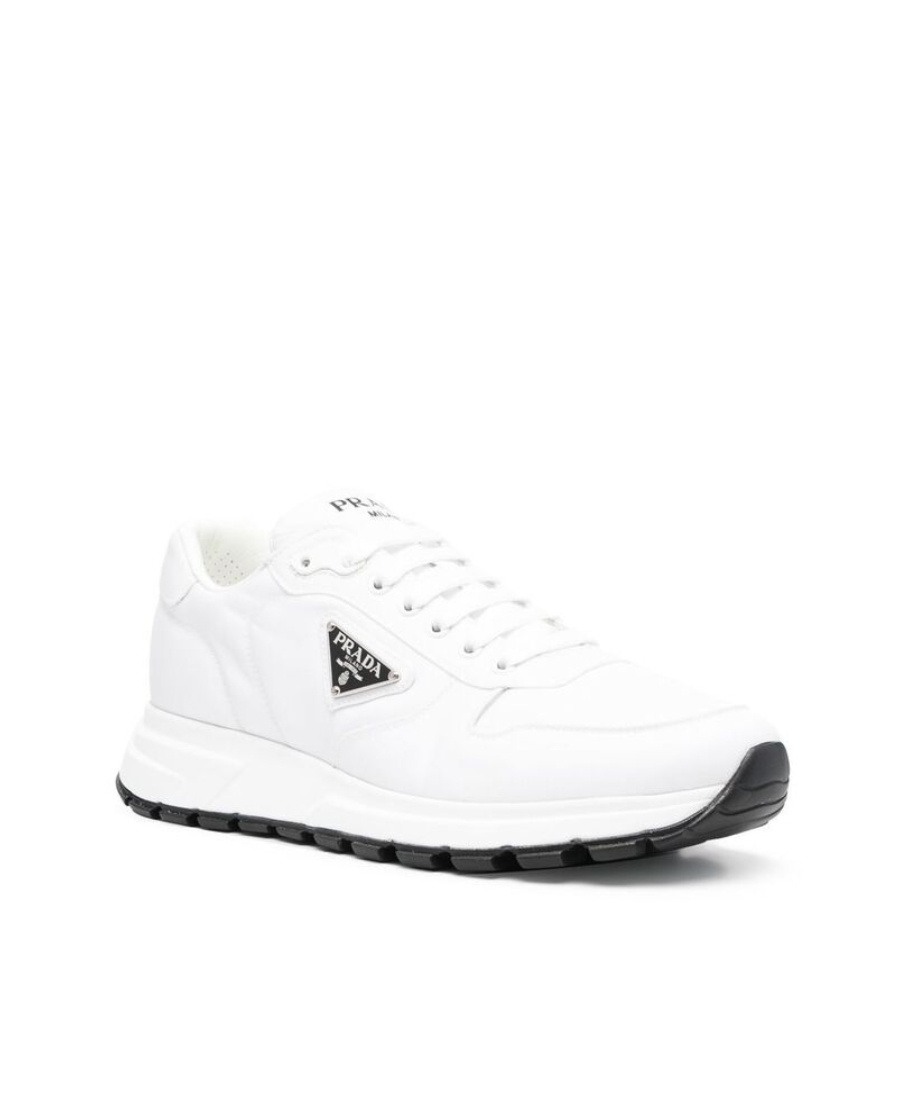 Prada White Nylon And Leather Prax 2.0 Sneakers In White