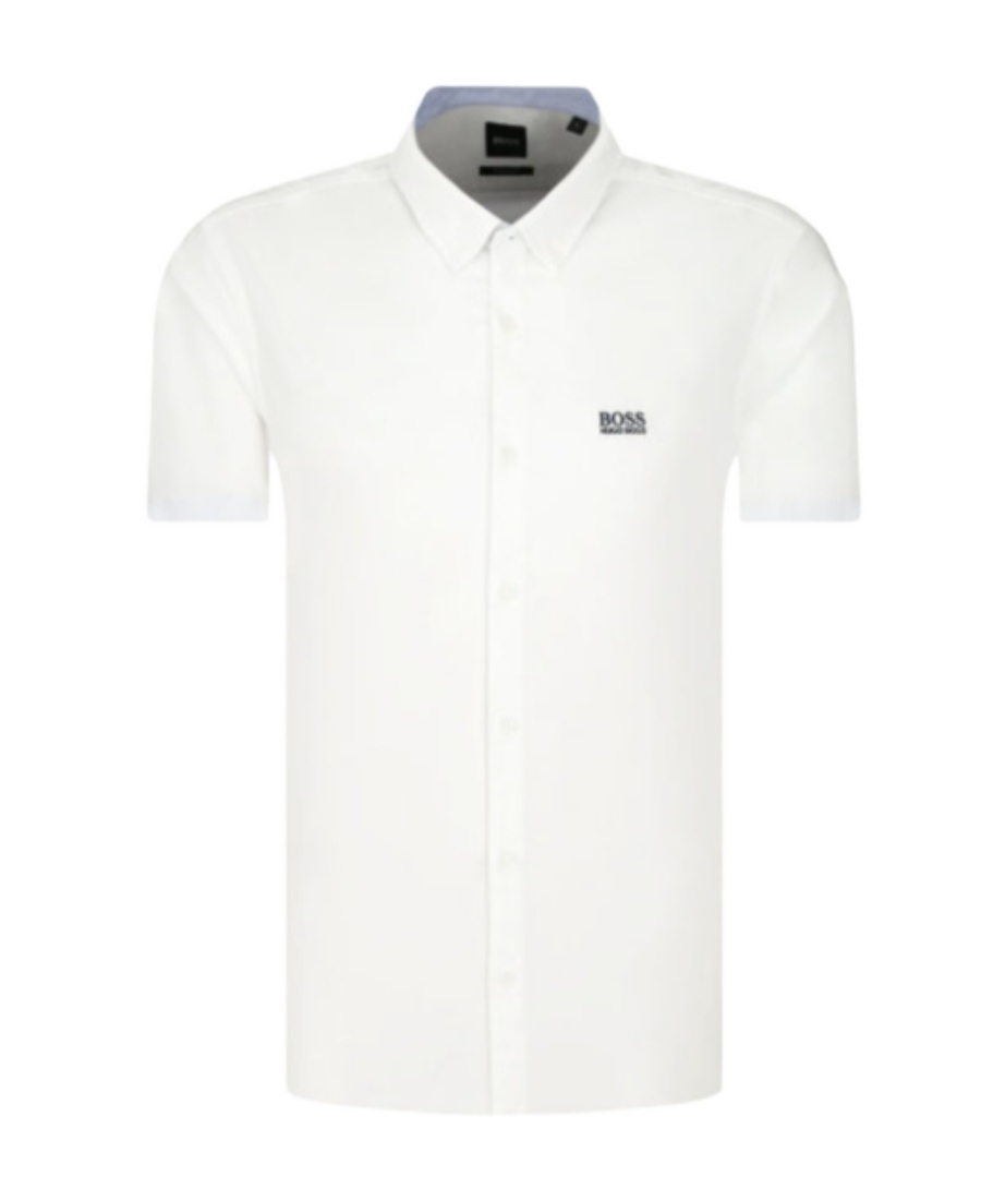 Hugo Boss White Logo Detail Short-sleeved Shirt In White