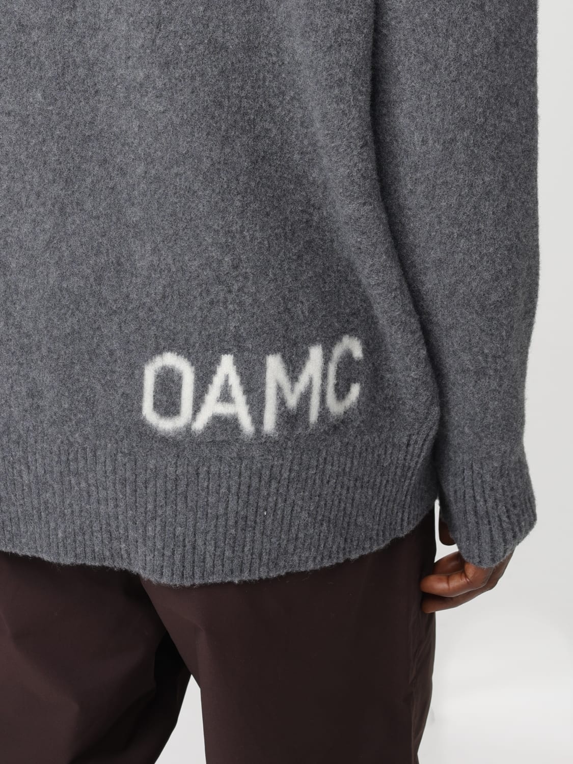 Oamc Relaxed Fit Wool Sweater With Ribbed Detailing In Black