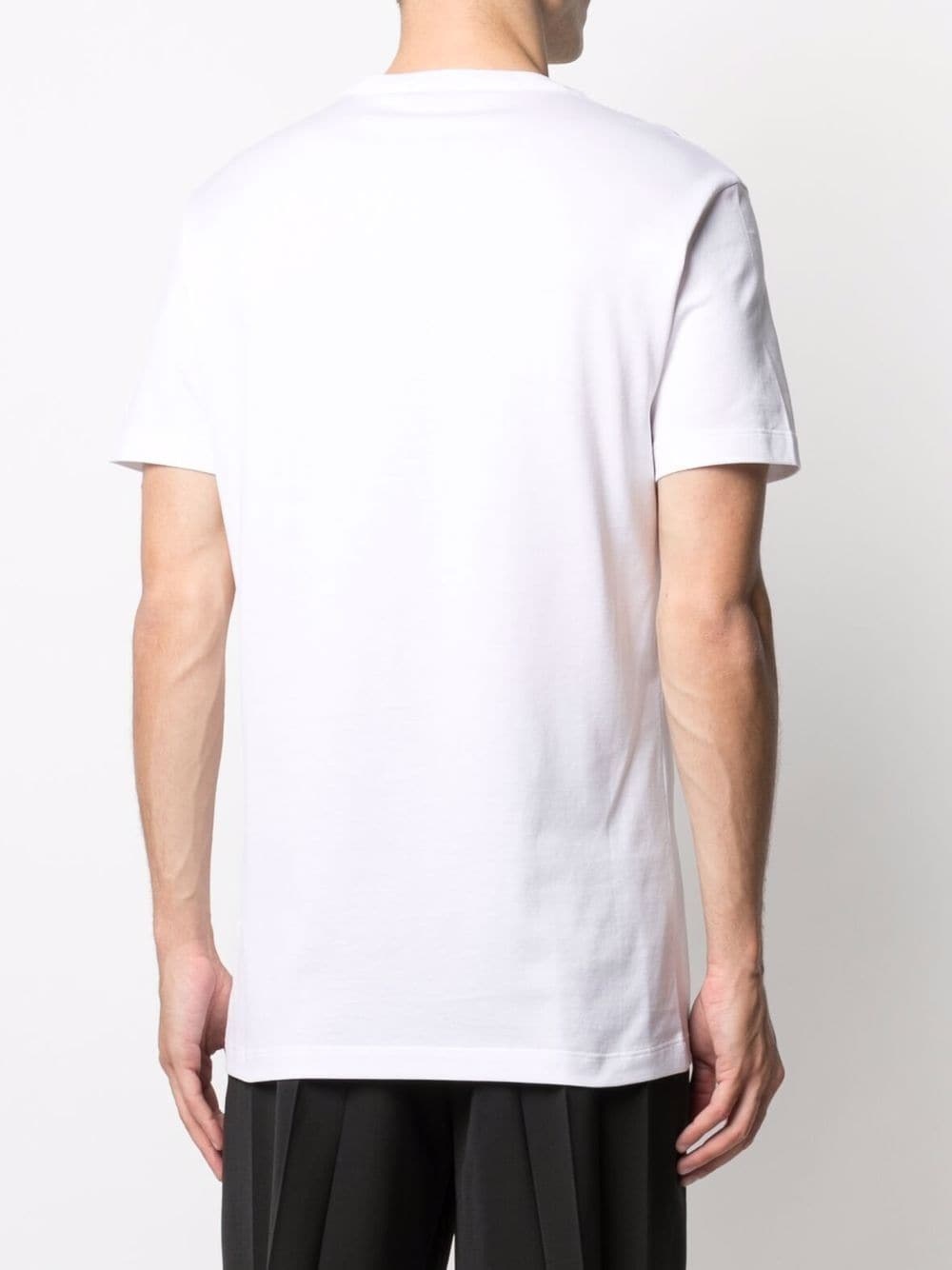 Versace Logo Printed Short Sleeved T-shirt In White