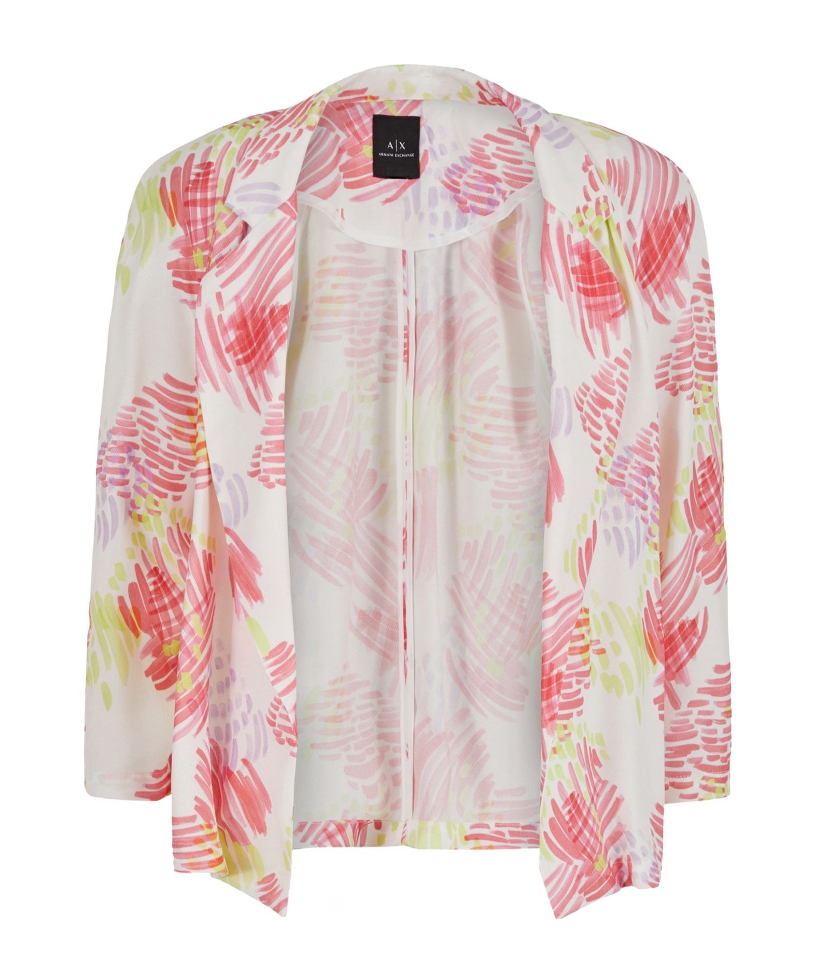 Armani Exchange Long Sleeved Suit Jacket In White