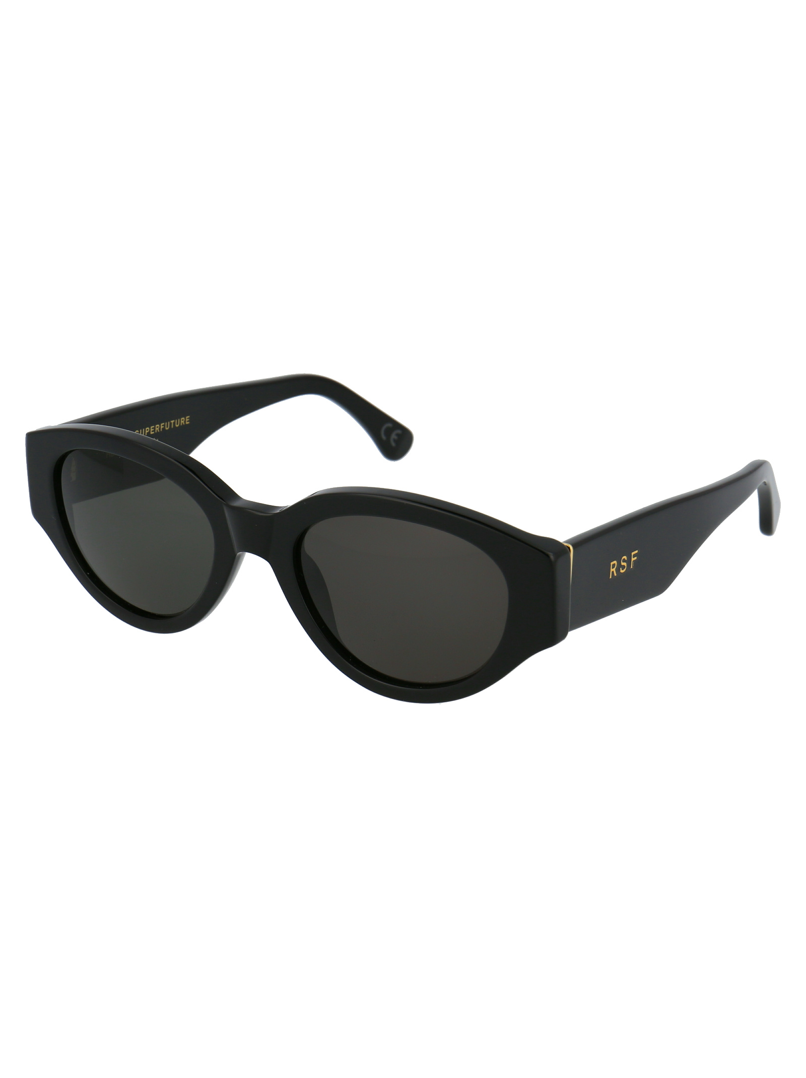 Retrosuperfuture Black Logo Sunglasses In Black