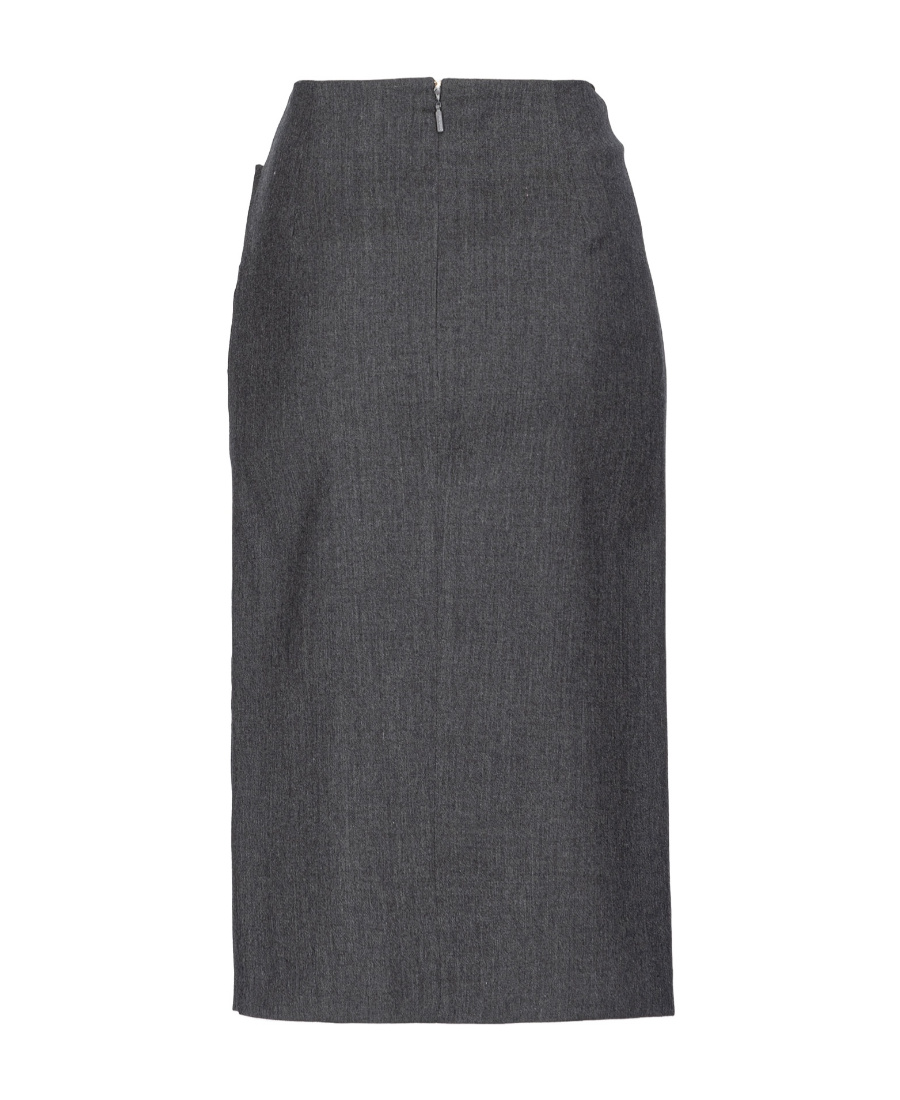 Pinko Ruched Wool-blend Pencil Skirt In Black