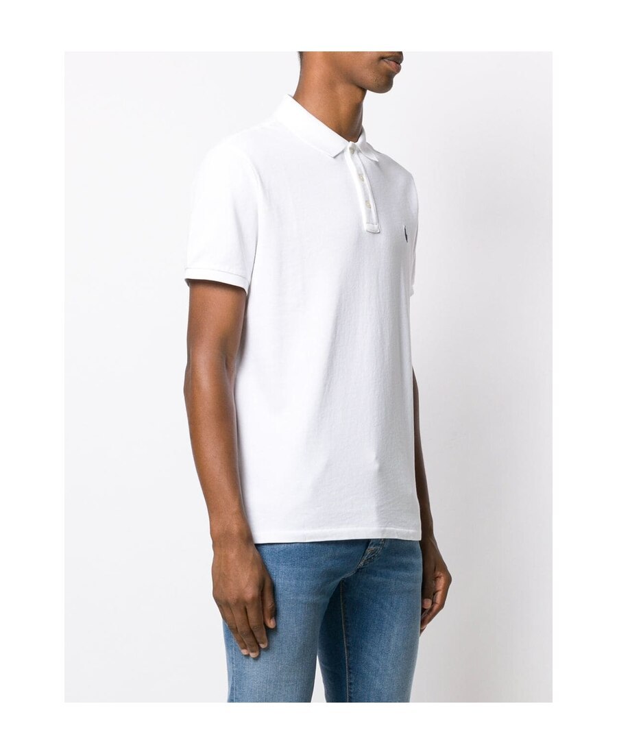 Polo Ralph Lauren Embroidered Logo Short-sleeve Polo Shirt In White