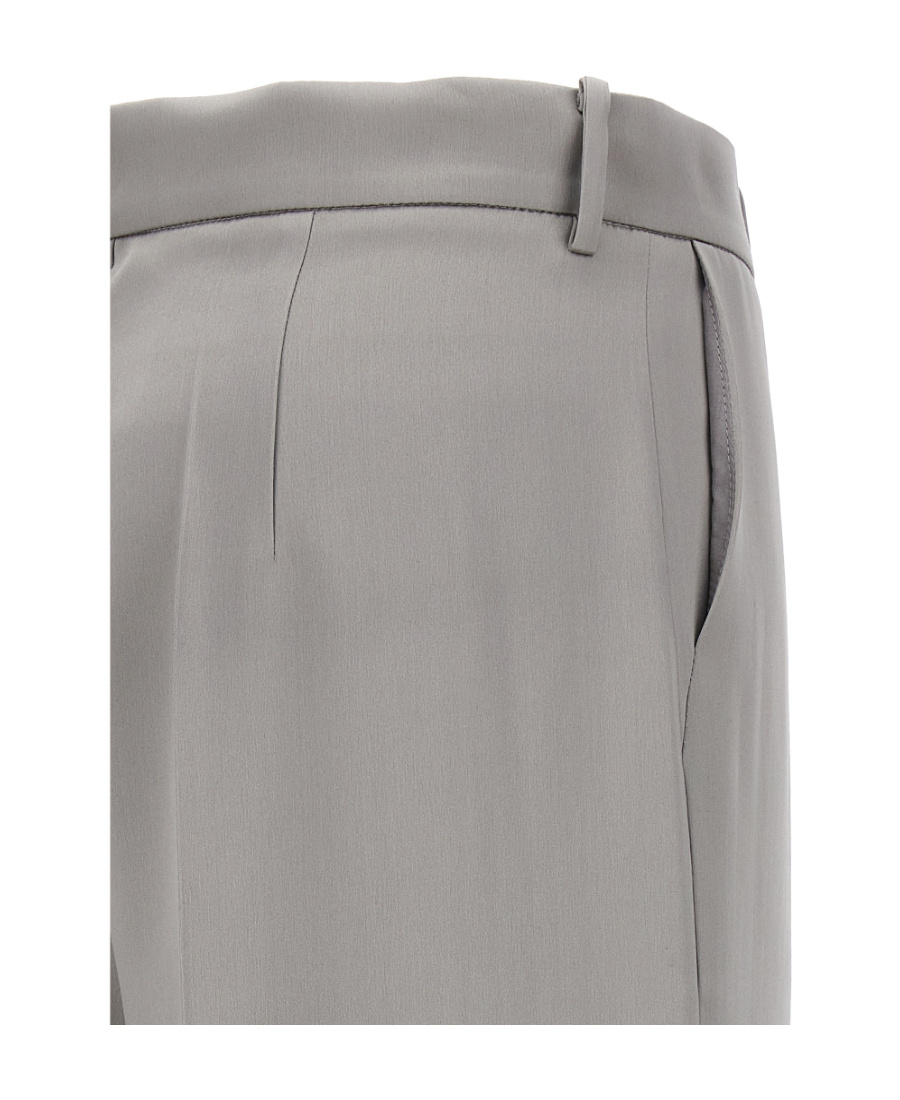 Magda Butrym Satin Straight Leg Pants With Central Crease In Gray