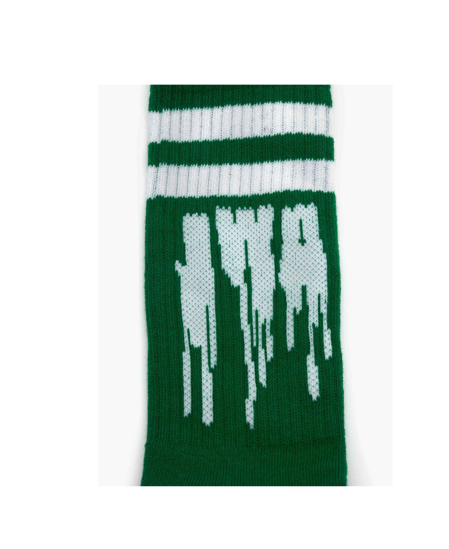 Jw Anderson Slime-logo Ankle Socks In Green