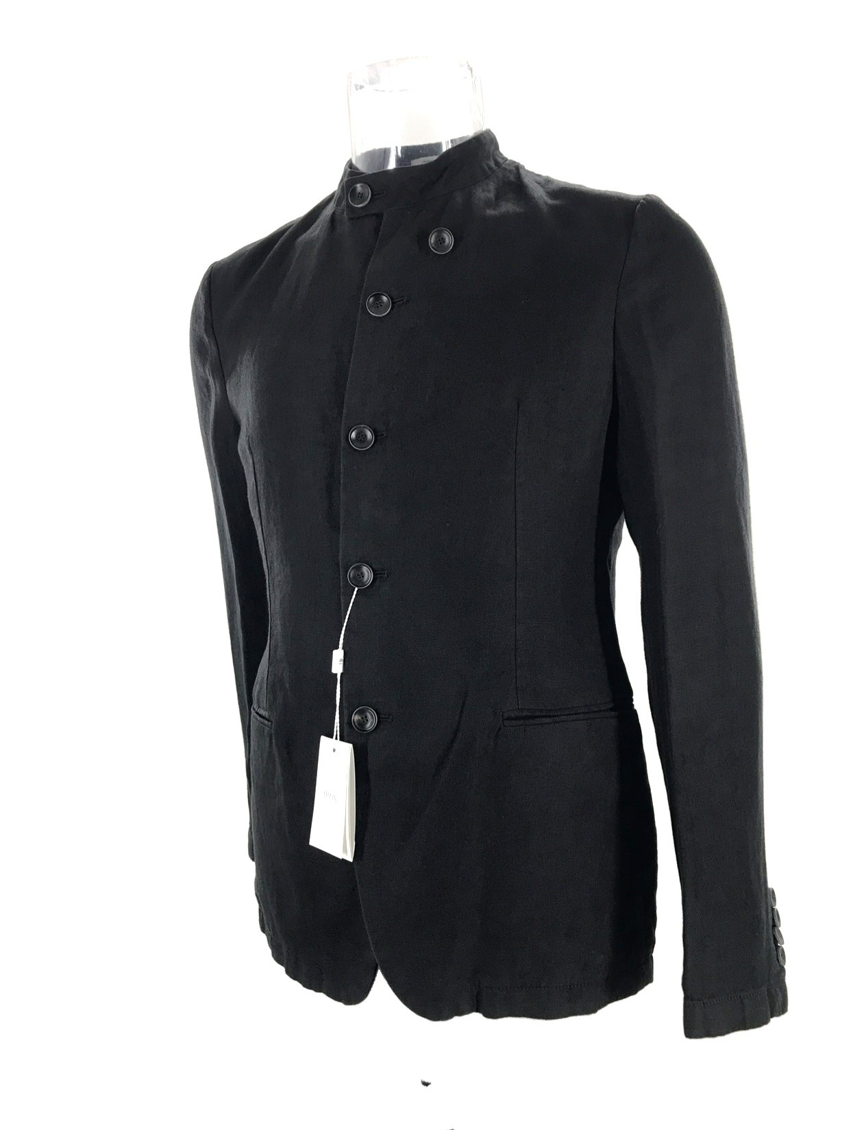 Armani Collezioni Long-sleeved Casual Jacket In Black