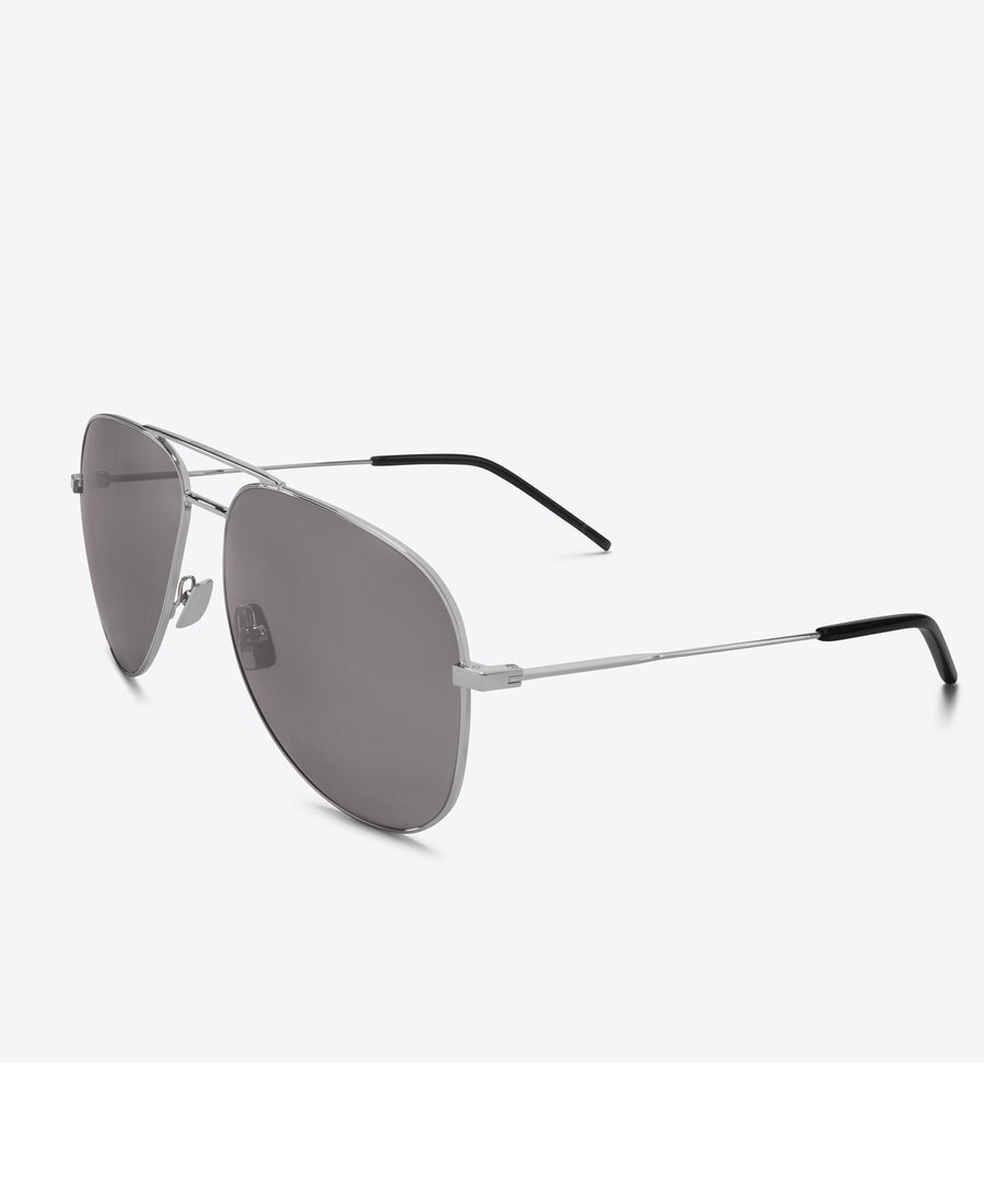 Saint Laurent Eyewear Aviator Sunglasses In Metallic