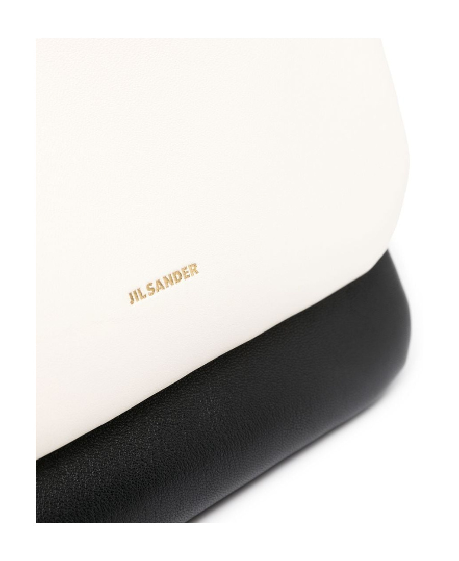 Jil Sander Foil-print Two-tone Shoulder Bag In White