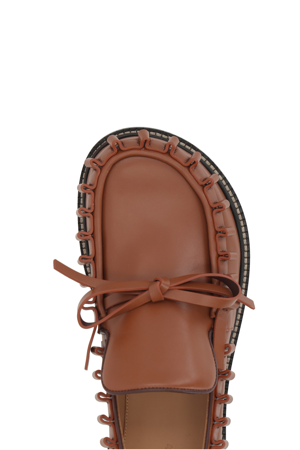 Jw Anderson Fringe Detail Bow Accent Loafers In Brown