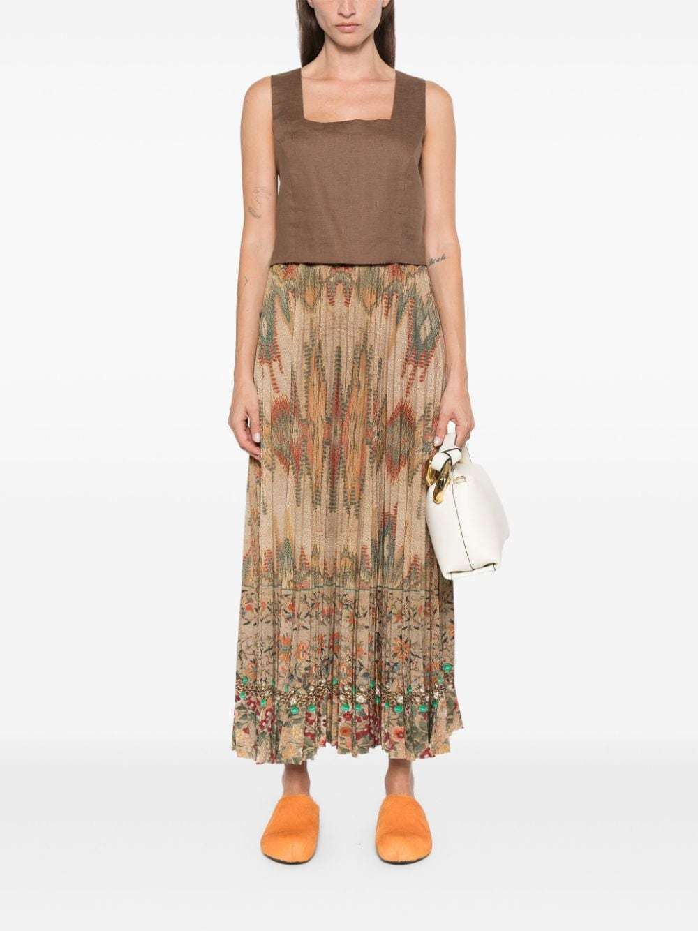 Pierre-louis Mascia Pierre Louis Mascia Printed Silk Skirt In Green