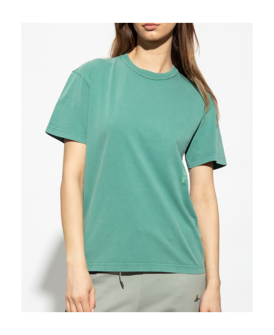 Alexander Wang T Logo-print Round-neck T-shirt In Green