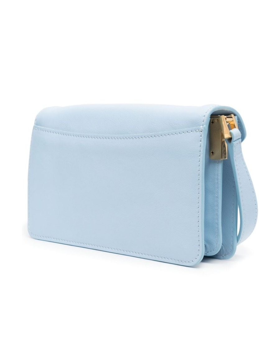 Marni Trunk Leather Shoulder Bag In Blue
