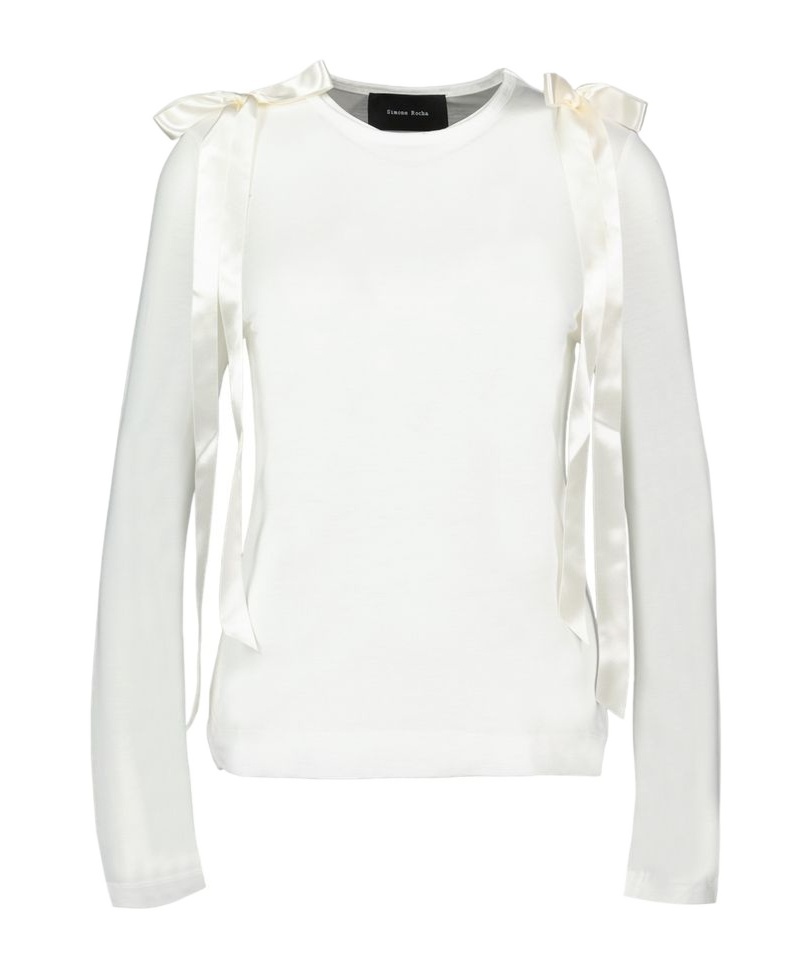 Simone Rocha Long Sleeve T-shirt In White