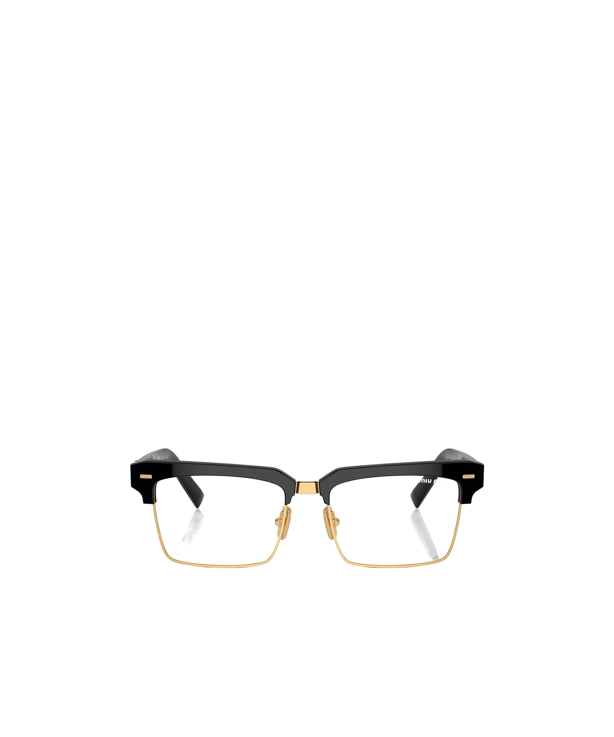 Miu Miu Black Rectangular Wayfarer Glasses In White