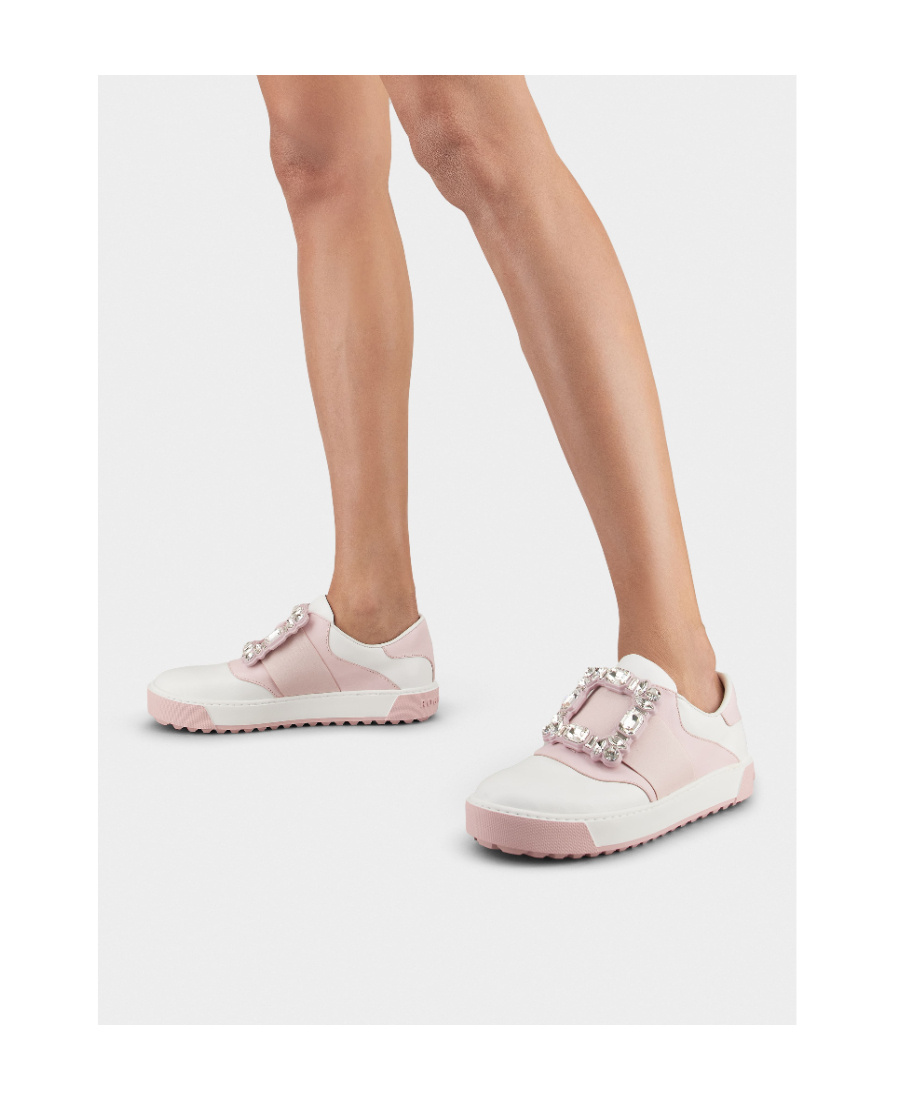 Shop Roger Vivier Very Vivier Diamond-button Sneakers In Nude