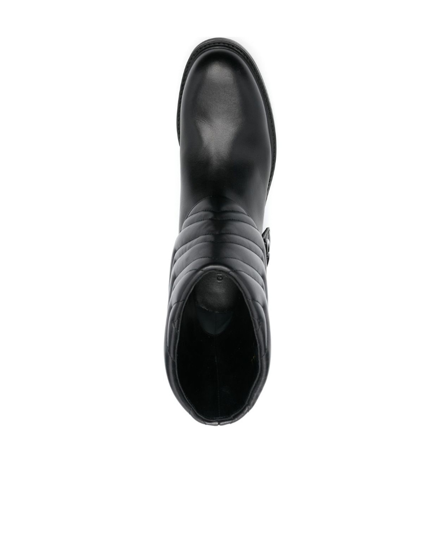 Gucci Quilted Leather Ankle Boots With Low Heel In Black