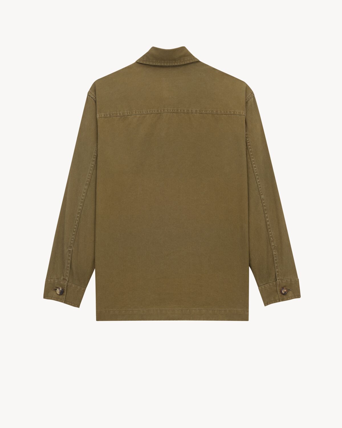 Saint Laurent Cassandre Overshirt In Cotton Linen Gabardine Clothing In Orange
