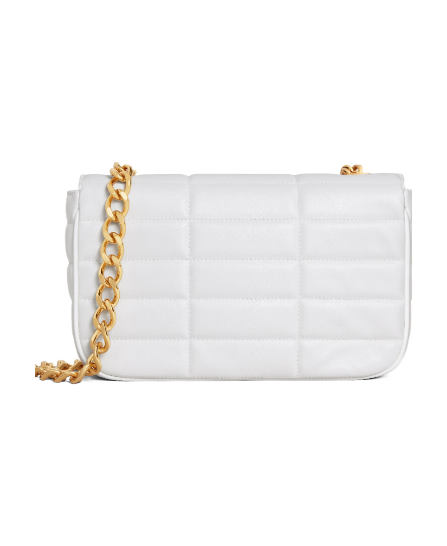 Celine Quilted Chain Shoulder Bag In White