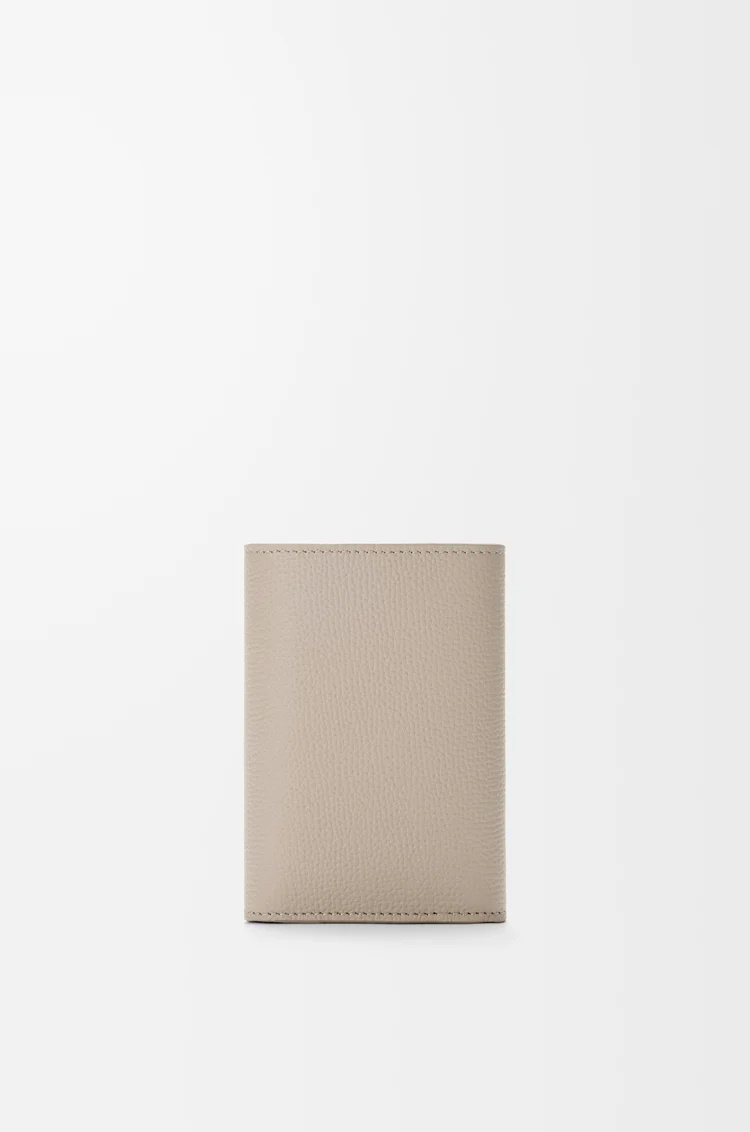 Loewe Anagram Small Vertical Wallet In Pebble Grained Calfskin In Brown