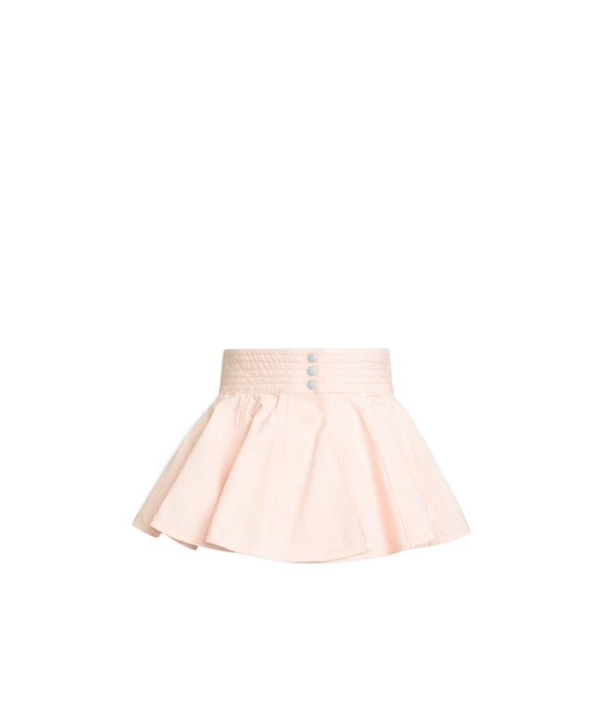 Alaïa Denim Peplum Belt In Pink