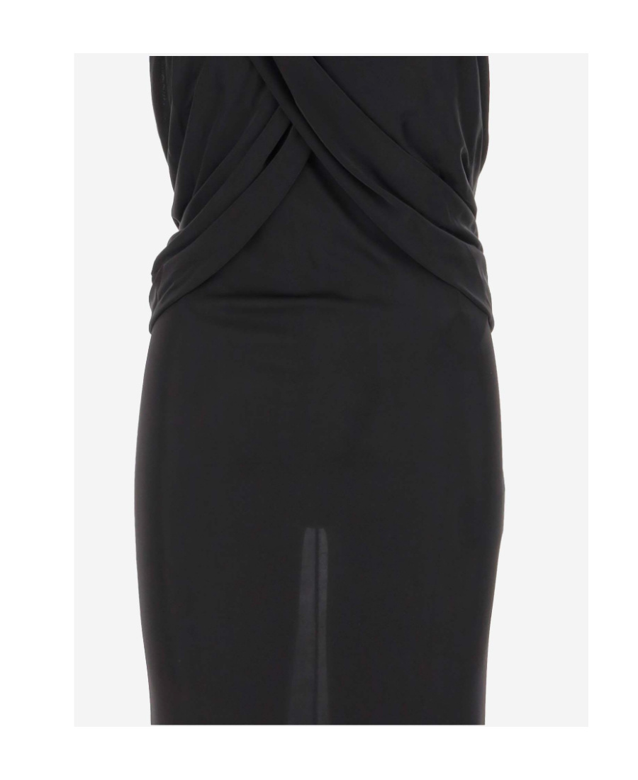 Saint Laurent Maxikleid Mit Kapuze In Black