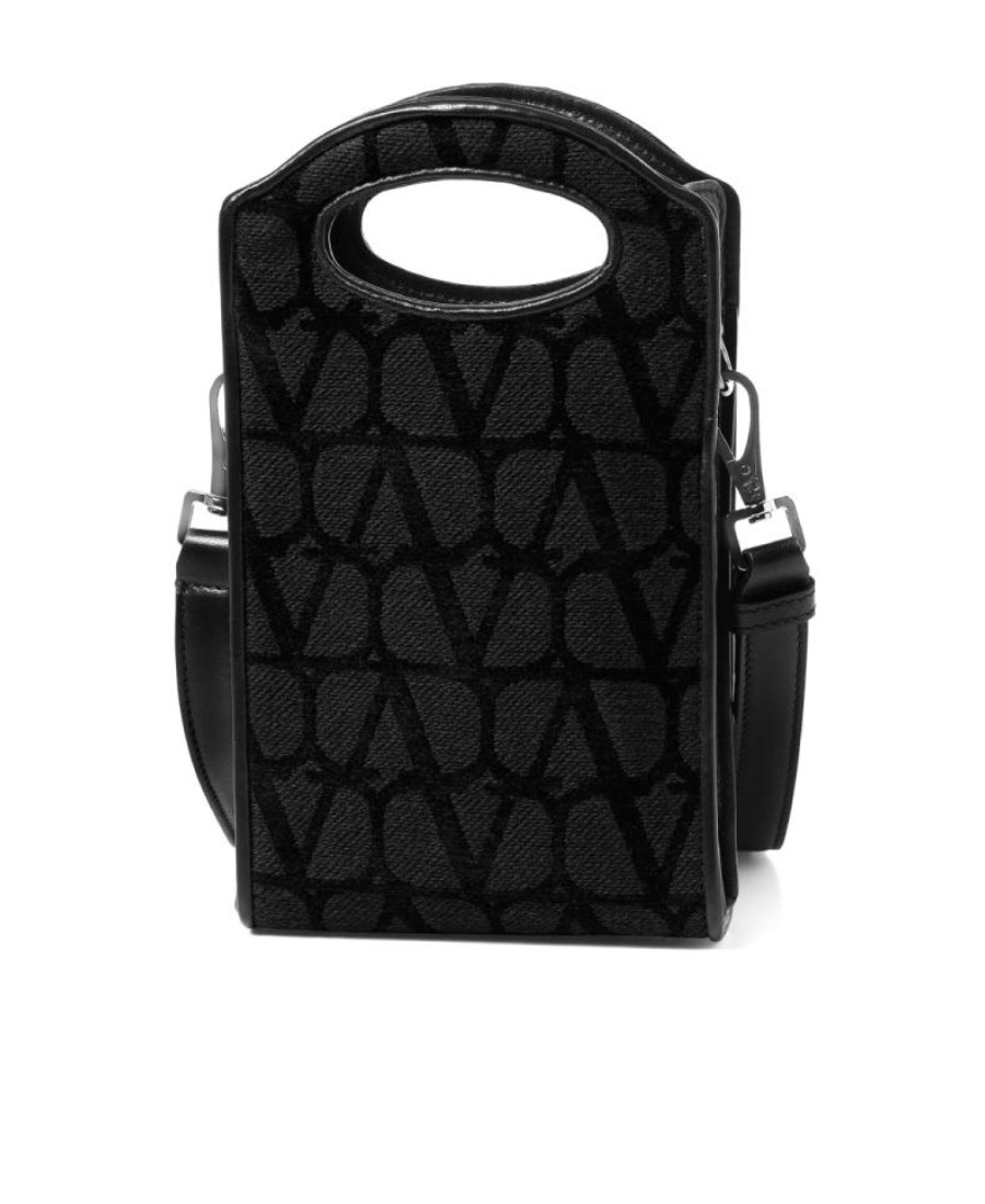 Valentino Logo Strap Satchel In Black