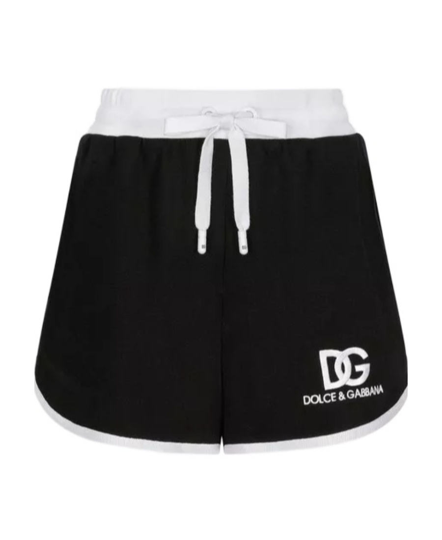 Dolce & Gabbana Women's Shorts With Logo Embroidery In Black