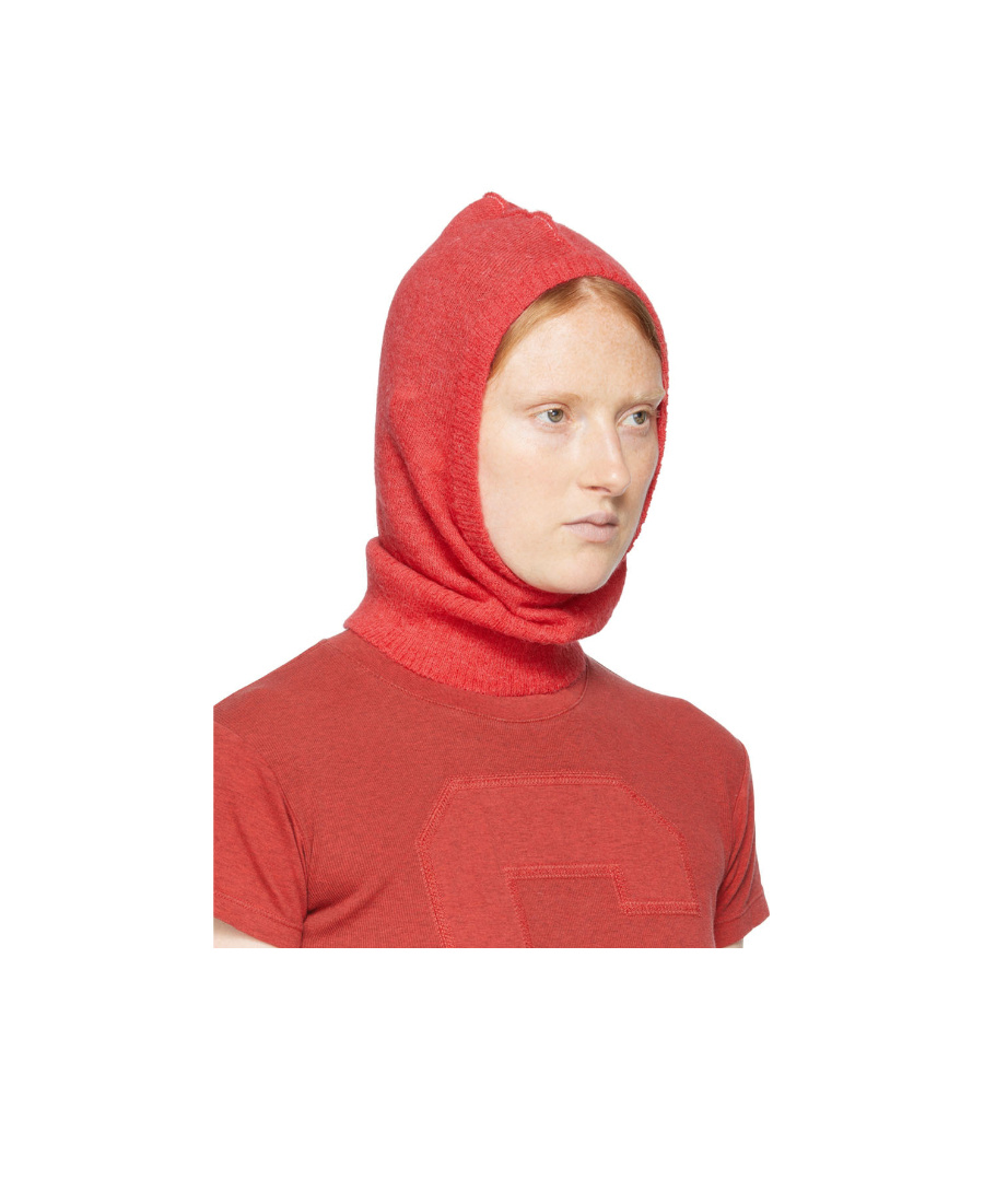 Mm6 Maison Margiela Red Alpaca Balaclava In Red