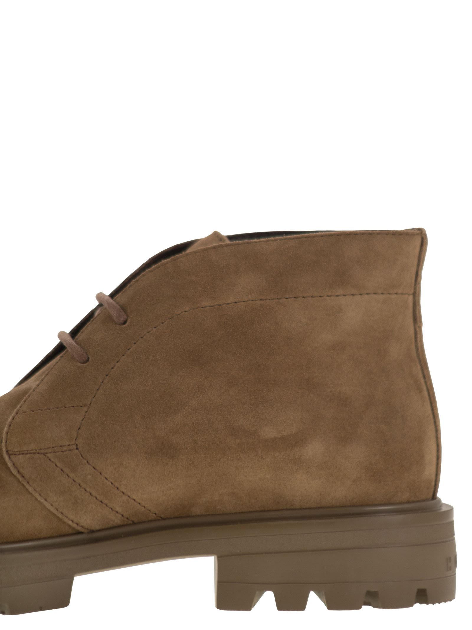 Hogan H673 - Lace-up Ankle Boot In Brown