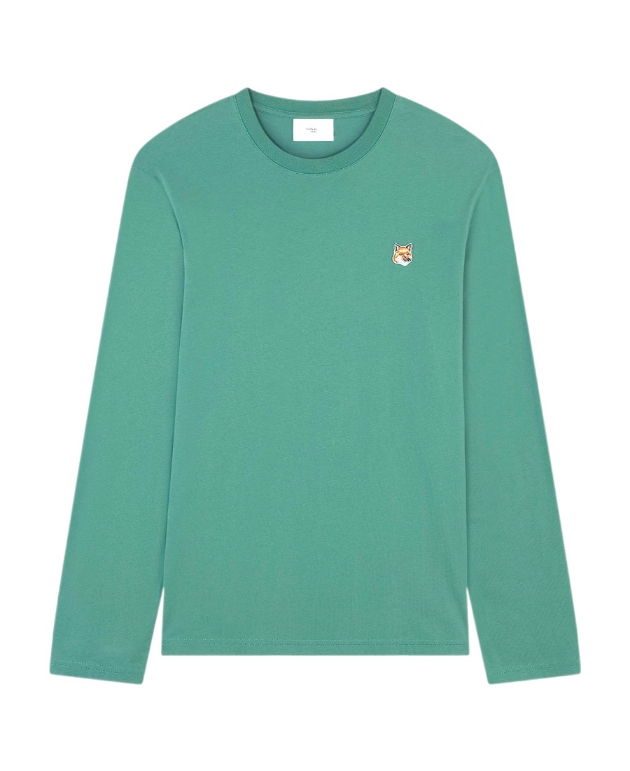 Maison Kitsuné Man Sweatshirt Emerald Green Size L Cotton In Green