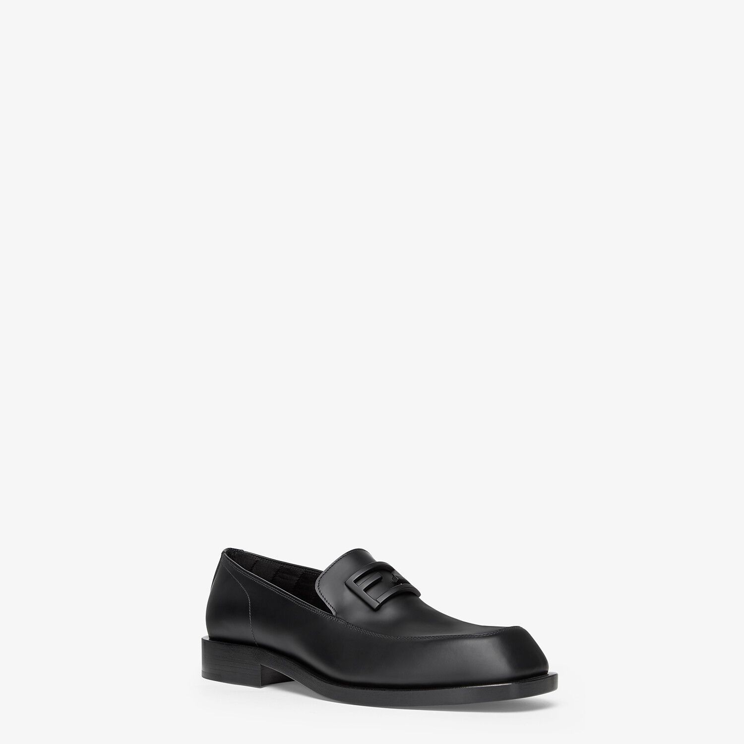 Fendi Ff Baguette-motif Loafers In Black