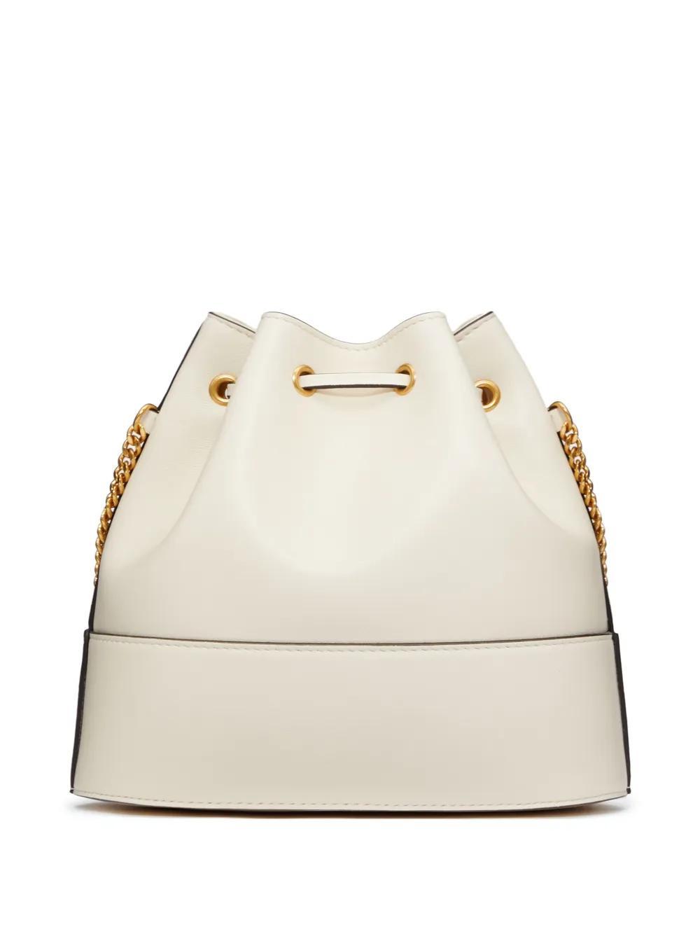 Valentino Mini Vlogo Signature Bucket Bag In Brown