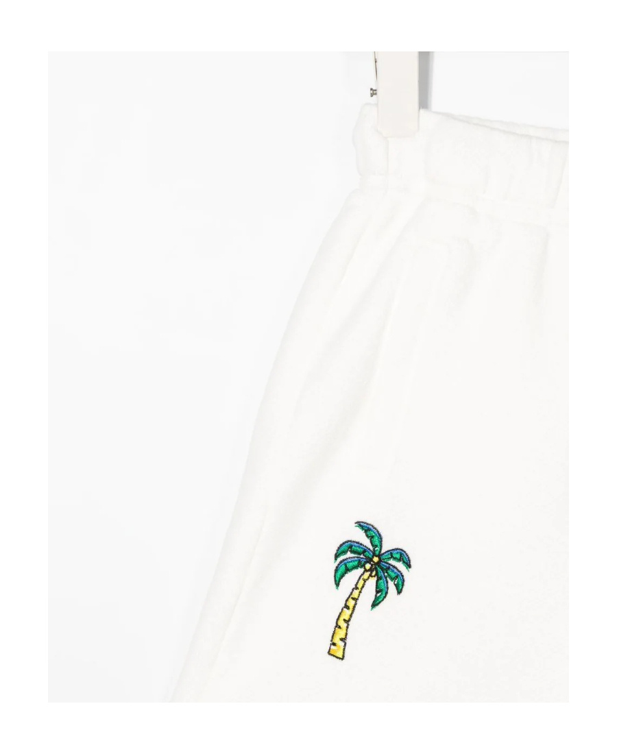 Palm Angels Palm Tree-print Track Shorts In White
