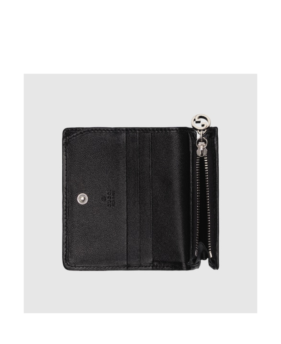 Gucci Blondie Interlocking G Leather Wallet In Black