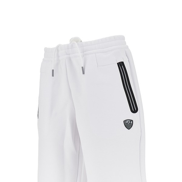 Ea7 Logo-patch Drawstring Shorts In White